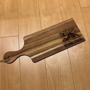“Always take the scenic route” burnished wood tray